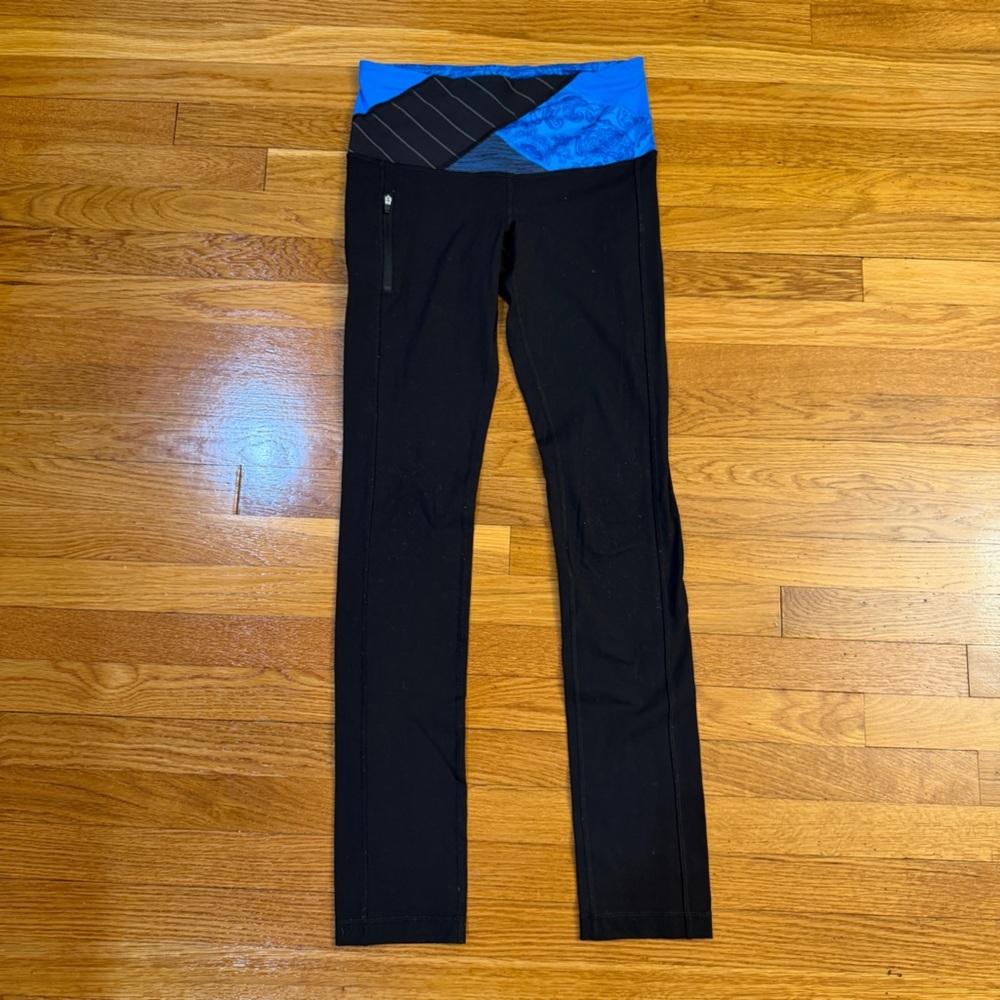 Lululemon Can't Stop Pant Black/Slalom Stripe Black/Paisley Cornflower -  EST 6?